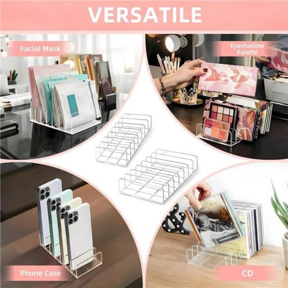 Clear Acrylic Eyeshadow Palette Organizer Makeup Display Holder Set of 2 - Picture 5 of 8